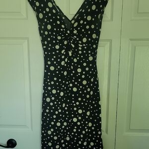 Elegant Black and White Polka Dot Dress